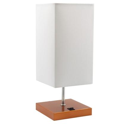 Imagem de Kit 2 Abajur de Mesa Clássica Quadrada com Interruptor e Cúpula Para Ambientes Casa e Sala de Estar, Quarto Cabeceira de cama e Escritorio