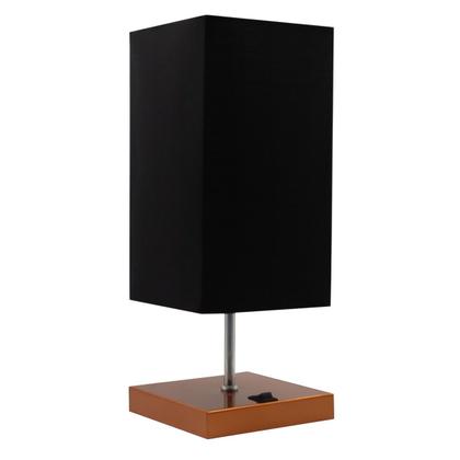 Imagem de Kit 2 Abajur de Mesa Clássica Quadrada com Interruptor e Cúpula Para Ambientes Casa e Sala de Estar, Quarto Cabeceira de cama e Escritorio