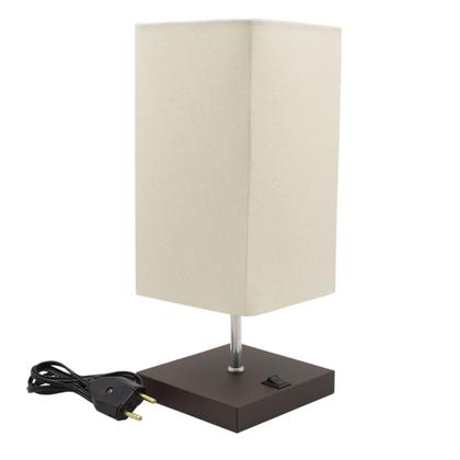 Imagem de Kit 2 Abajur de Mesa Clássica Quadrada com Interruptor e Cúpula Para Ambientes Casa e Sala de Estar, Quarto Cabeceira de cama e Escritorio