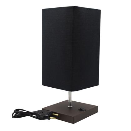 Imagem de Kit 2 Abajur de Mesa Clássica Quadrada com Interruptor e Cúpula Para Ambientes Casa e Sala de Estar, Quarto Cabeceira de cama e Escritorio