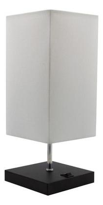 Imagem de Kit 2 Abajur de Mesa Clássica Quadrada com Interruptor e Cúpula Para Ambientes Casa e Sala de Estar, Quarto Cabeceira de cama e Escritorio