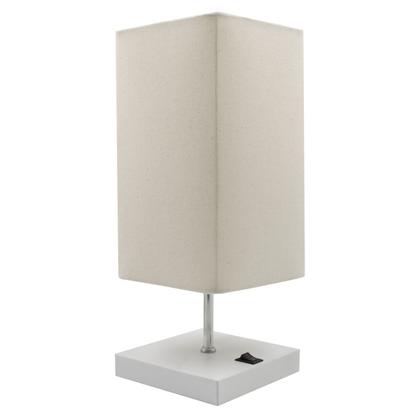 Imagem de Kit 2 Abajur de Mesa Clássica Quadrada com Interruptor e Cúpula Para Decoração Casa e Sala, Quarto e cabeceira Cama, Escritório