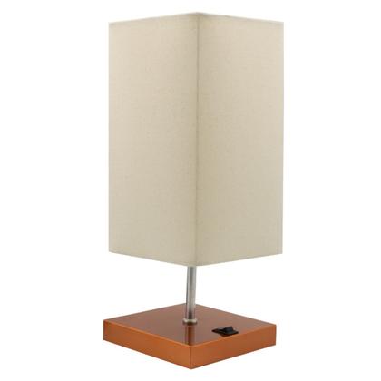 Imagem de Kit 2 Abajur de Mesa Clássica Quadrada com Interruptor e Cúpula Para Decoração Casa e Sala, Quarto e cabeceira Cama, Escritório