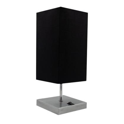 Imagem de Kit 2 Abajur de Mesa Clássica Quadrada com Interruptor e Cúpula Para Decoração Casa e Sala, Quarto e cabeceira Cama, Escritório