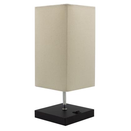 Imagem de Kit 2 Abajur de Mesa Clássica Quadrada com Interruptor e Cúpula Para Decoração Casa e Sala, Quarto e cabeceira Cama, Escritório