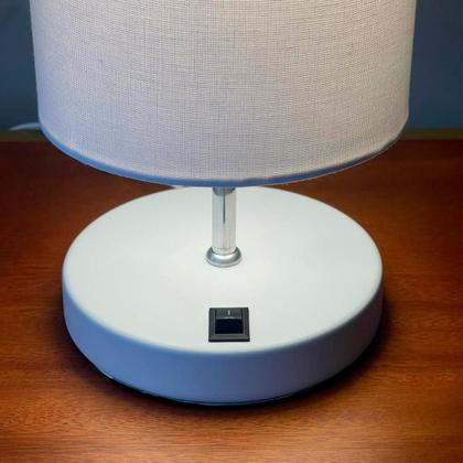 Imagem de Kit 2 Abajur De Mesa Clássico Redondo Com Interruptor Com Cúpula Para Sala, Quarto, Cabeceira Cama, Escritório, Corredor de Casa