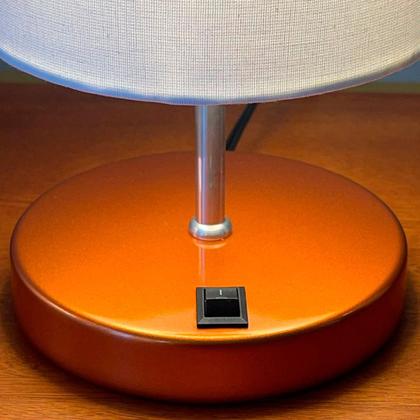 Imagem de Kit 2 Abajur De Mesa Clássico Redondo Com Interruptor Com Cúpula Para Sala, Quarto, Cabeceira Cama, Escritório, Corredor de Casa