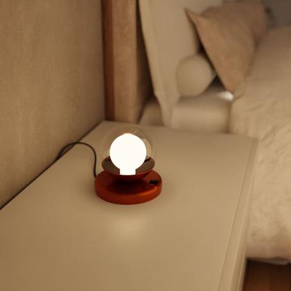 Imagem de Kit 2 Abajur de Mesa Dama moderno Com Globo 10cm Decoração iluminação de Casa, Sala, Quarto Cama e Cabeceira e Escritório