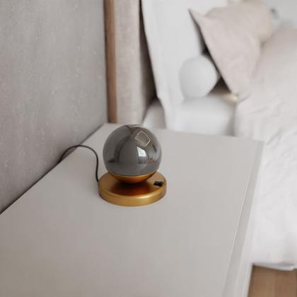 Imagem de Kit 2 Abajur de Mesa Dama moderno Com Globo 10cm Decoração iluminação de Casa, Sala, Quarto Cama e Cabeceira e Escritório