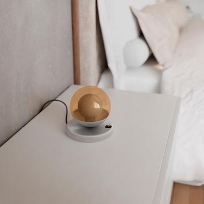 Imagem de Kit 2 Abajur de Mesa Dama moderno Com Globo 10cm Decoração iluminação de Casa, Sala, Quarto Cama e Cabeceira e Escritório