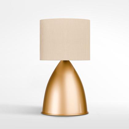 Imagem de Kit 2 Abajur de Mesa Dourado Bojudo Com Cúpula Algodão Para Cabeceira, Cama, Quarto, Sala ou Escritório