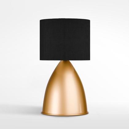 Imagem de Kit 2 Abajur de Mesa Dourado Bojudo Com Cúpula Algodão Para Cabeceira, Cama, Quarto, Sala ou Escritório