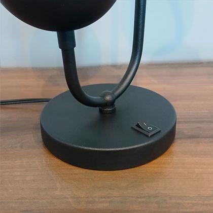 Imagem de Kit 2 Abajur de Mesa Moderno Jabuticaba Jennifer Alumínio Com 2 Globos Vidro 10cm com Lâmpada Branco Quente