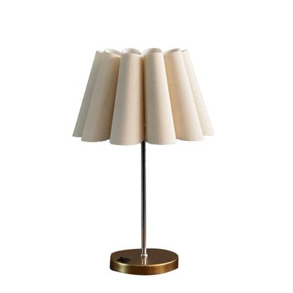 Imagem de Kit 2 Abajur Luminária de Mesa Redondo Pétala com Interruptor Com Cúpula bege P Sala, Quarto, Cabeceira Cama, Escritório