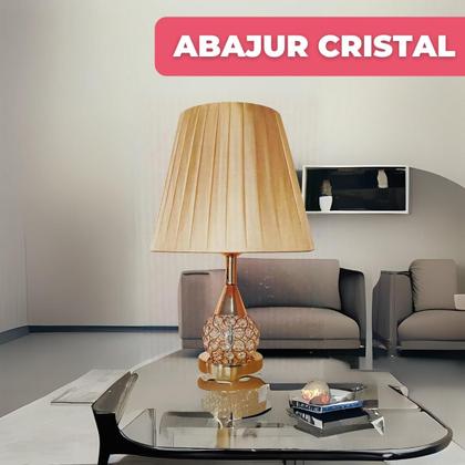 Imagem de Kit 2 Abajur Luminaria Decorativo Quarto Sala mesa de cabeceira Cristal Com Led 42cm Tippi -