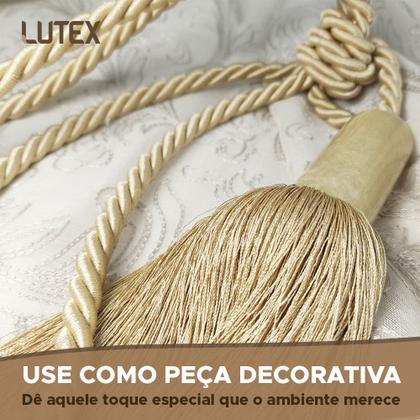 Imagem de Kit 2 Abraçadeira para Cortina Maria Niazitex Par Prendedor Pingente Cordão Franja Enfeite Resina