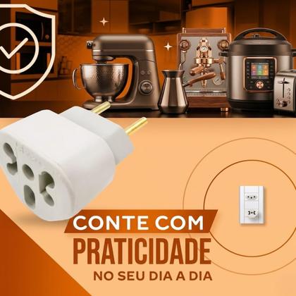 Imagem de Kit 2 adaptador de tomada universal benjamin bob love plug 10A e 20A, compatível com diversos aparelhos até 220v.