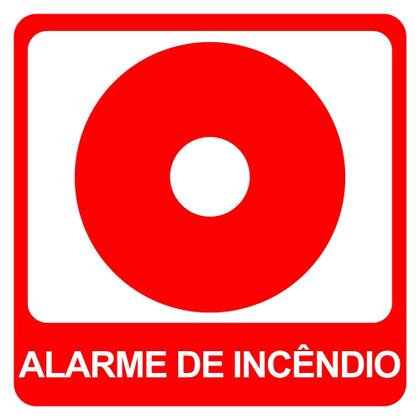 Imagem de Kit 2 Adesivo Vinil Alarme De Incendio 20X20Cm Segurança