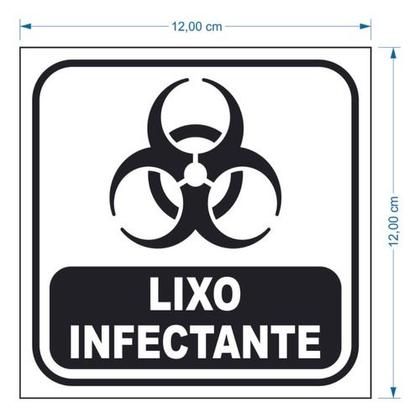 Imagem de Kit 2 Adesivos Lixo Infectante + 2 Comum 12x12 Fundo Branco