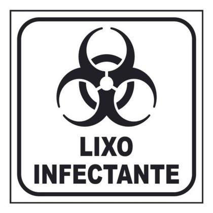 Imagem de Kit 2 Adesivos Lixo Infectante + 2 Comum 12x12 Fundo Branco