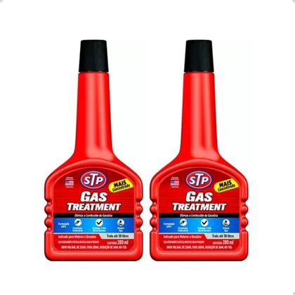 Imagem de Kit 2 Aditivo STP Gas Treatment 200ml  Tratamento para Gasolina Limpa Bicos e Sistema de Combustível