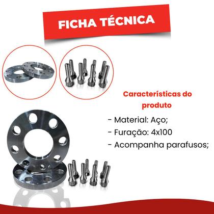 Imagem de Kit 2 Alargador Espaçador de Roda 15mm Chevrolet Toyota Ford