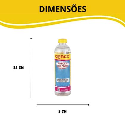 Imagem de Kit 2 Algicida Sem Cobre Genpool 1L Genco Piscina Spas