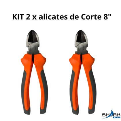 Imagem de Kit 2 Alicate De Corte Diagonal Polido 8" Polegadas Shark Blue