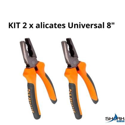 Imagem de Kit 2 Alicate Universal Em Aço Forjado 8 Polegadas Sharkblue