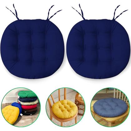 Imagem de Kit 2 Almofadas Futton Assento Cadeira Sofa Confortável Macio Futton C/ Fitas De Amarrar 40x40CM