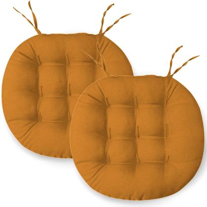 Imagem de Kit 2 Almofadas Futton Assento Cadeira Sofa Confortável Macio Futton C/ Fitas De Amarrar 40x40CM