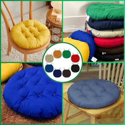 Imagem de Kit 2 Almofadas Futton Assento Cadeira Sofa Confortável Macio Futton C/ Fitas De Amarrar 40x40CM