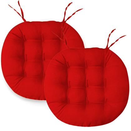 Imagem de Kit 2 Almofadas Futton Assento Cadeira Sofa Confortável Macio Futton C/ Fitas De Amarrar 40x40CM