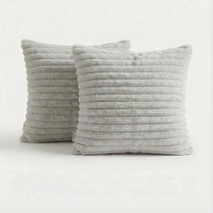 Imagem de Kit 2 Almofadas Luxo Soft Wave Decoração Sofá Sala Prata 45x45  Novadecora