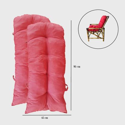 Imagem de Kit 2 Almofadas Para Cadeiras de Bambu e Vime Vermelho