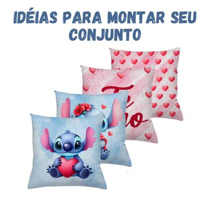 Imagem de Kit 2 Almofadas Personagem Lilo Stitch Decorativas Cheias