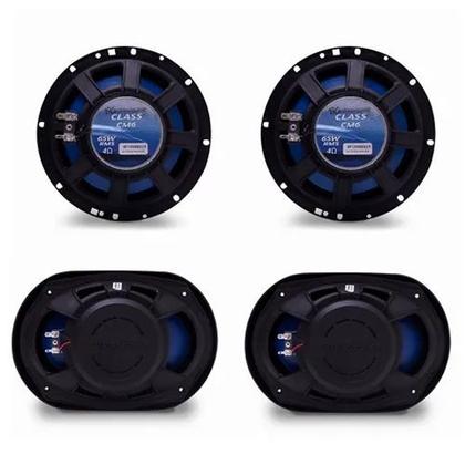 Imagem de Kit 2 Alto Falante Hurricane 6 Polegadas + 2 6x9 Polegadas 280w Rms Som Automotivo Azul e Preto Par