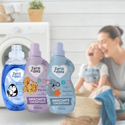 Imagem de Kit 2 Amaciante Delicado Bebê Zero Dois Hipoalergênico 500ml