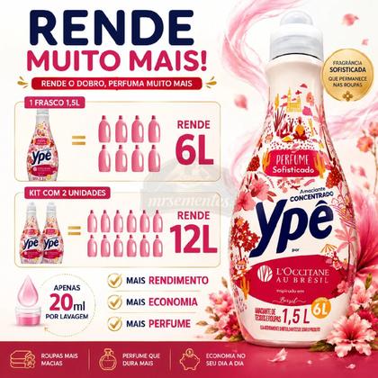 Imagem de Kit 2 Amaciante Ypê L'occitane Perfume Sofisticado 1,5l