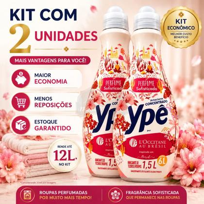 Imagem de Kit 2 Amaciante Ypê L'occitane Perfume Sofisticado 1,5l
