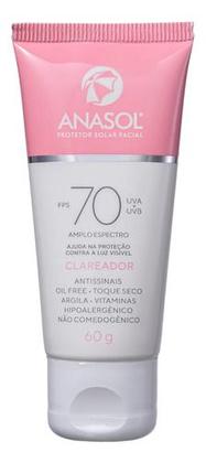 Imagem de Kit 2 Anasol Protetor Solar Fps 70 Facial Com Clareador 60 G