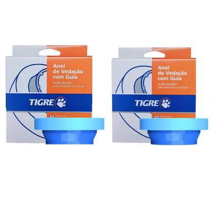 Imagem de Kit 2 Anel De Vedação Para Vaso Sanitário Com Guia Tigre
