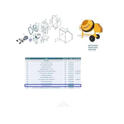Imagem de Kit 2 Anel Elástico/anel Trava E-20 P/ Betoneira Pro 400l