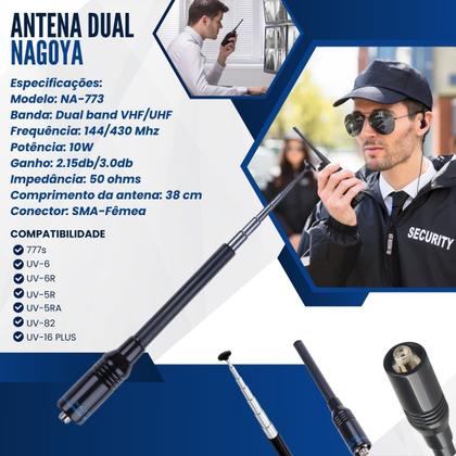 Imagem de Kit 2 Antena Nagoya Para Radio Comunicador RC3002 UV5R 