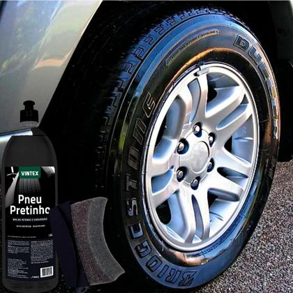Imagem de Kit 2 Aplicador De Pretinho Produto para Pneu Do Carro Moto Caminhão Detailer