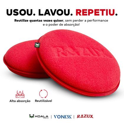 Imagem de Kit 2 Aplicadores Espuma Automotivo Cera Plástico Pneu Razux