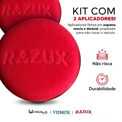 Imagem de Kit 2 Aplicadores Espuma Automotivo Cera Plástico Pneu Razux