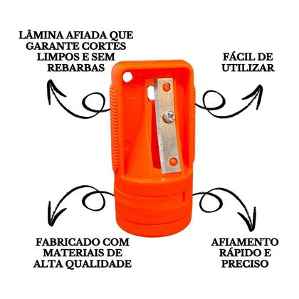 Imagem de Kit 2 Apontador Lápis Carpinteiro Encaixe Duplo Quadrado Pedreiro Marceneiro Gesseiro Profissional