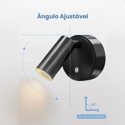 Imagem de Kit 2 Arandela Cabeceira LED Recarregável Magnética Interna