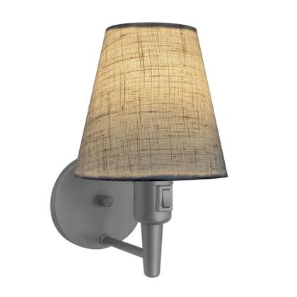 Imagem de Kit/2 Arandela Cone Md-2013 Cinza C/ Inter Liga e Desl Cúpula em Tecido Rustico Bege - Bivolt